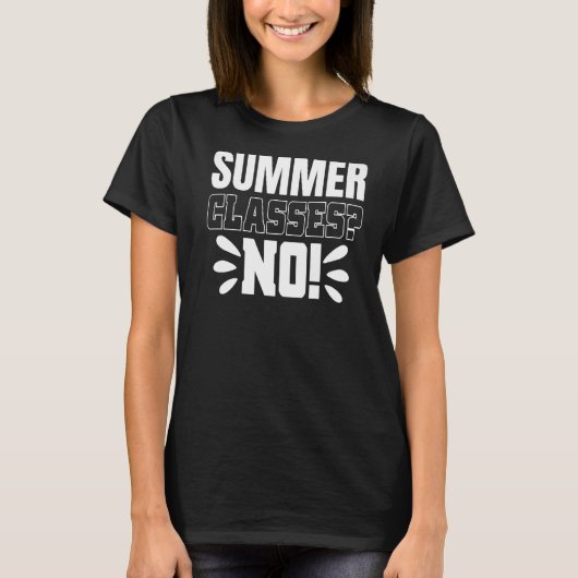 夏のクラスNO!グラフィックおもしろい先生ティー Tシャツ (正面)