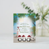 夏のクリスマスお祝いシャワー ポストカード (スタンド正面)