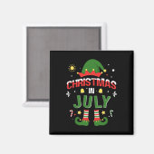 夏のクリスマスのための7月おもしろい小妖精や小人のクリスマス マグネット (正面/裏面)