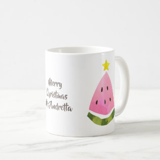 夏のクリスマスイカの木のメッセージカップマグカップ コーヒーマグカップ