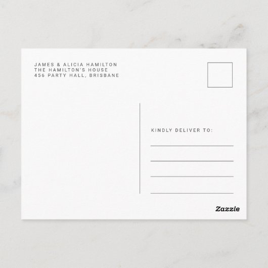 夏のクリスマスインセブンパーティの招待状 ポストカード (裏面)