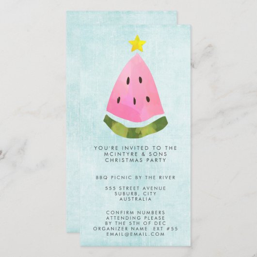 夏のクリスマスクリスマスワークスタッフパーティーBBQ (正面/裏面)