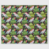 夏のクリスマスコッカトパターンラッピング紙 ラッピングペーパー (フラット)