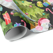 夏のクリスマスコッカトパターンラッピング紙 ラッピングペーパー (ロールコーナー)