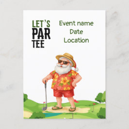 夏のクリスマスパーティーゴルフSave the Date インビテーションポストカード