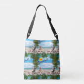 夏のクリスマスベビーのビーチリピートデザイン クロスボディバッグ (裏面)