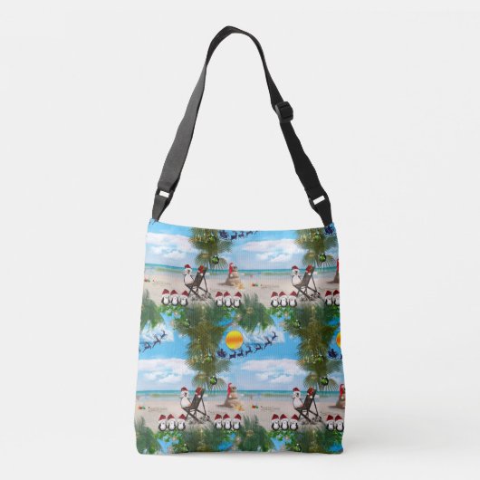 夏のクリスマスベビーのビーチリピートデザイン クロスボディバッグ (裏面)