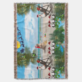 夏のクリスマスベビーのビーチリピートデザイン スローブランケット (正面縦)