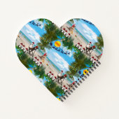 夏のクリスマスベビーのビーチリピートデザイン ノートブック (裏面)