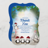 夏のクリスマスベビーシャワーサンキューカード サンキューカード (正面/裏面)