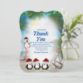 夏のクリスマスベビーシャワーサンキューカード サンキューカード (スタンド正面)