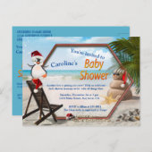 夏のクリスマスベビーシャワー インビテーションポストカード (正面/裏面)