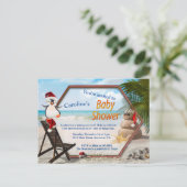 夏のクリスマスベビーシャワー インビテーションポストカード (スタンド正面)