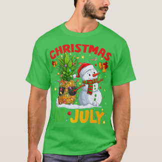 夏のクリスマスライトパイナップル雪だるまサンドクリスマ Tシャツ