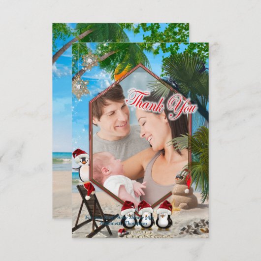 夏のクリスマス サンキューカード (正面/裏面)