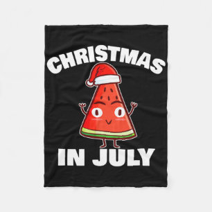 夏のクリスマス・スイカ・サンタ・ツリー・サマーギフト フリースブランケット