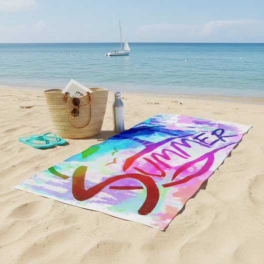 夏のグラフィック ビーチタオル