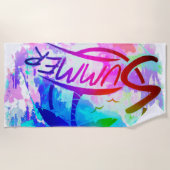 夏のグラフィック ビーチタオル (正面)