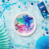 夏のグラフィック ペーパープレート (パーティー)