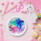 夏のグラフィック ペーパープレート (パーティー)