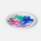 夏のグラフィック ペーパープレート (アングル)