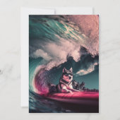 夏のグリーティングカードのシベリアのハスキー犬の日 サンキューカード (正面)