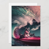 夏のグリーティングカードのシベリアのハスキー犬の日 サンキューカード (正面/裏面)