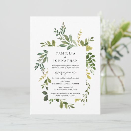 夏のグリーンウェディングエロープメント テーマ招待状 招待状 (スタンド正面)