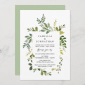夏のグリーンウェディングエロープメント テーマ招待状 招待状 (正面/裏面)