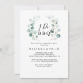 夏のグリーン ユーカリ I Do BBQエンゲージメントパーティー 招待状 (正面)