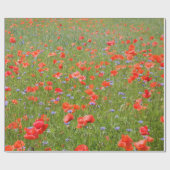 夏のケシおよびヤグルマギク ラッピングペーパー (フラット)