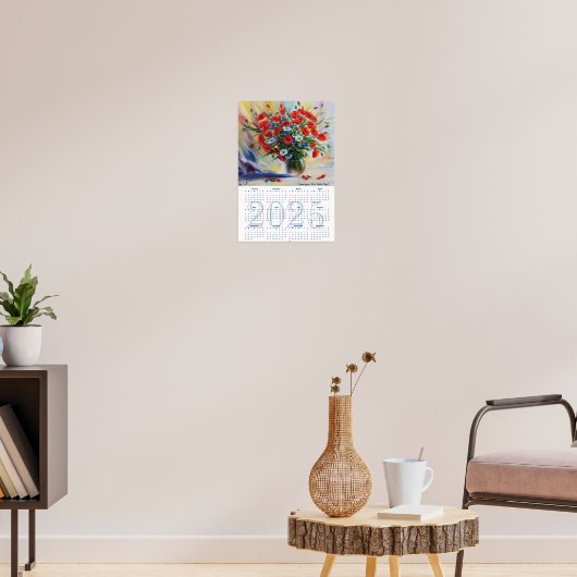 夏のケシの花。ファインアートカレンダー2025 ポスター (リビング3)