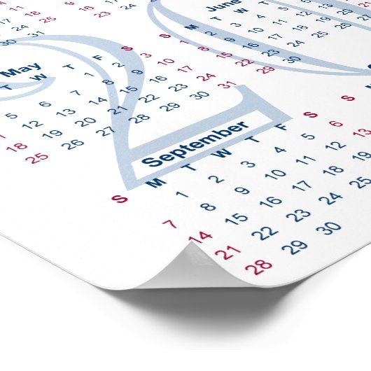 夏のケシ。ファインアートカレンダー2025 ポスター (角)