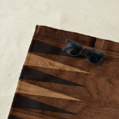 夏のゲーム – チェス、市松模様にチェス&バックギャモンデザイン ビーチタオル (インサイチュ)