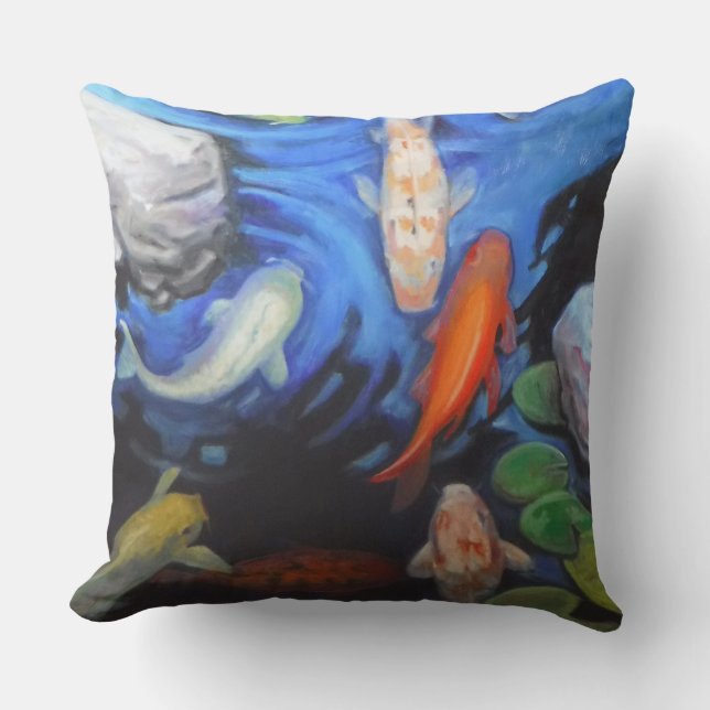 夏のコイ大型アウトドアピロー クッション (正面)