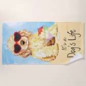 夏のコッカースパニエル ビーチタオル (正面)