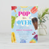 夏のコッポップ・アートのド赤ちゃんシャワーにかわいいポプシクル 招待状 (スタンド正面)