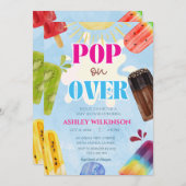 夏のコッポップ・アートのド赤ちゃんシャワーにかわいいポプシクル 招待状 (正面/裏面)