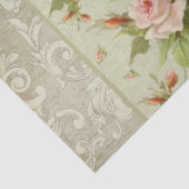 夏のコテージピンクのバラが木の切り離しをスクロール 薄葉紙 (詳細)