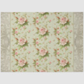 夏のコテージピンクのバラが木の切り離しをスクロール 薄葉紙 (正面)