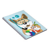 夏のコーギSpubaダイバーカクテルかわいい犬 ノートブック (右側)