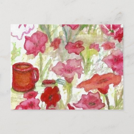 「夏のコーヒー」クリケット・ダイアン・アート ポストカード (正面)