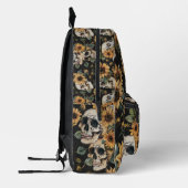 夏のゴシックスカルとヒマワリ不気味 プリントバックパック (左)