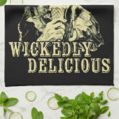 夏のゴシック不気味ウィッチとアイスクリーム キッチンタオル (折り畳み)