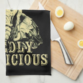 夏のゴシック不気味ウィッチとアイスクリーム キッチンタオル (四つ折り)