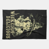 夏のゴシック不気味ウィッチとアイスクリーム キッチンタオル (横)