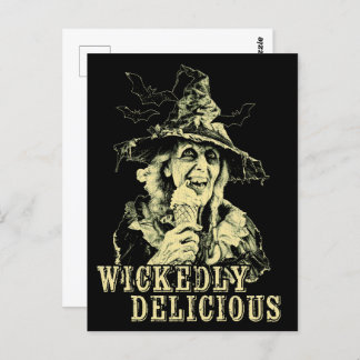 夏のゴシック不気味ウィッチとアイスクリーム ポストカード