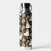 夏のゴシック幽霊とヒマワリ不気味 ウォーターボトル (背面)