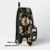 夏のゴシック幽霊とヒマワリ不気味 プリントバックパック (左)