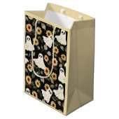 夏のゴシック幽霊とヒマワリ不気味 ミディアムペーパーバッグ (裏面アングル)